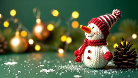 Joyful Snowman Celebration Wallpaper wallpaper