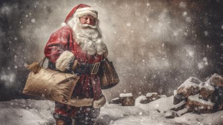 Festive Santa Spreading Holiday Cheer wallpaper