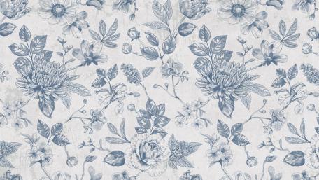 Elegant Floral Design in Blue Tones wallpaper
