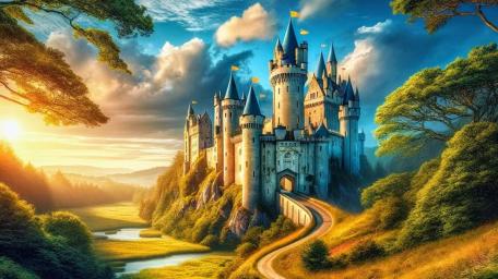Enchanted Castle at the Edge of Dreams wallpaper