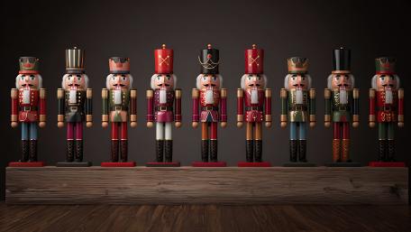 Festive Nutcracker Display for Holiday Cheer wallpaper