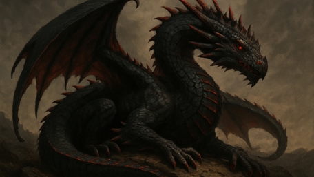 Mysterious Black Dragon Rising from Shadows wallpaper