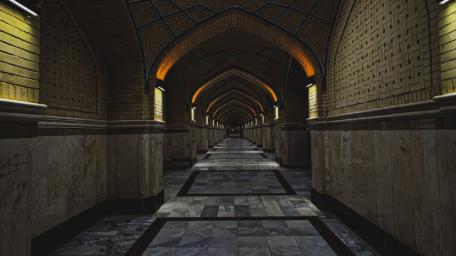 Mystical Passageway in Architectural Serenity wallpaper
