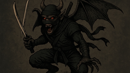 Dark Demon Ninja in Shadows wallpaper