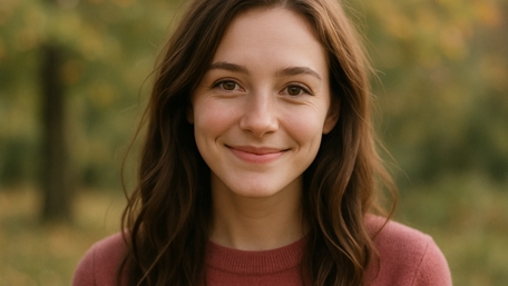 Smiling Beauty in Nature's Embrace wallpaper