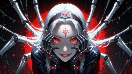 Eerie Enchantment of the Cyber Spider Queen wallpaper