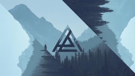 Valknut Enigma in a Forested Canvas wallpaper