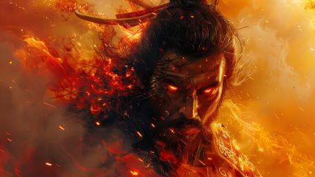 Fiery Warrior of the Flame Realm wallpaper