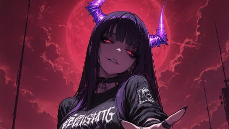 Dark Sorceress Under a Blood Moon wallpaper