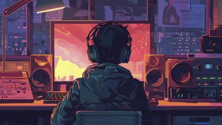 Chill Vibes of a Nighttime Gamer wallpaper