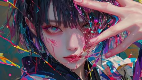 Vibrant Anime Portrait with Stunning Colors and Expressions wallpaper