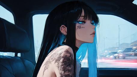 Mystical Urban Anime Character Wallpaper wallpaper