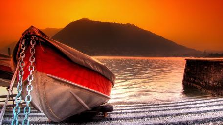 Peaceful Sunset at the Lakeside wallpaper