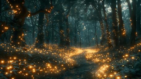 Enchanted Forest Glow in 8K Fantasy Art wallpaper
