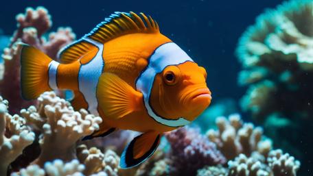 Vibrant Clownfish Among Coral Reefs wallpaper