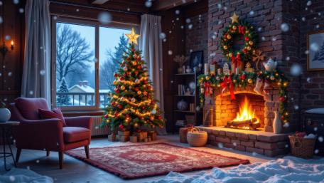 Cozy Winter Celebration at Home wallpaper