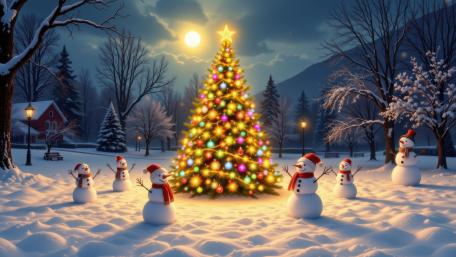 Magical Winter Celebration Under the Stars wallpaper