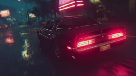 Nighttime Adventure in a Vintage Muscle Car wallpaper