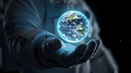 Holding the World in Space Dreams wallpaper