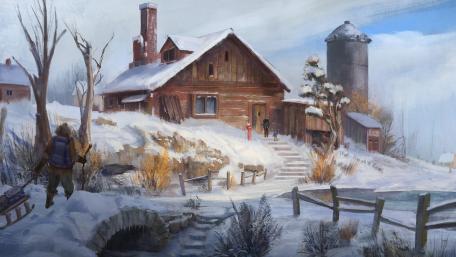 Winter's Whispering Haven wallpaper