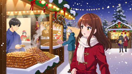 Charming Winter Wonderland in Anime Style wallpaper