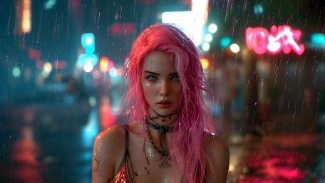 Mystical Night in Neon Hues wallpaper