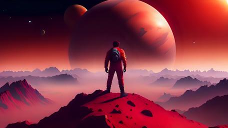 Gazing At The Red Planet wallpaper