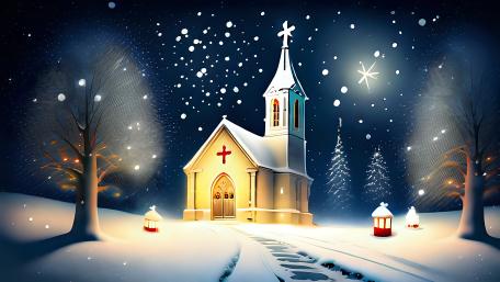 Starry Snowy Night wallpaper