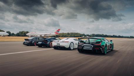 Supercars in Action on the Runway wallpaper