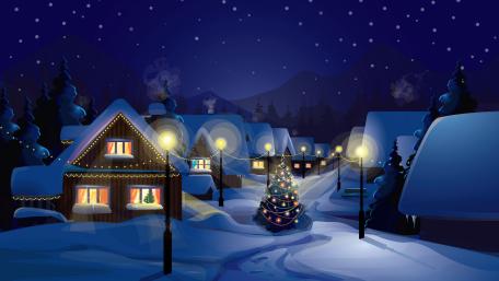 Winter Wonderland Celebration Scene wallpaper