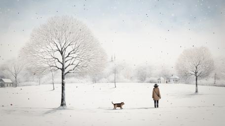 Silent Winter Serenity Walking wallpaper