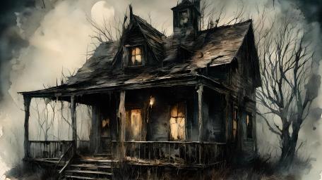 Haunted Shack in the Enchanted Woods wallpaper