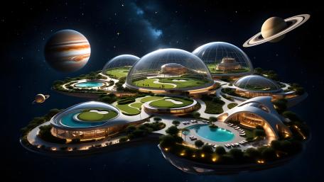 Space Golf Course wallpaper