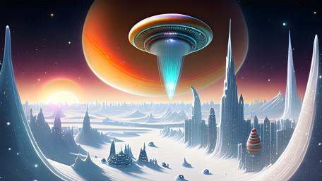 Frozen Saucer Landing wallpaper