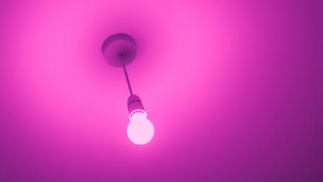 Neon Magenta Glow Minimalist Lightbulb Abstract Wallpaper wallpaper