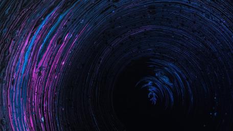 Neon Vortex Ripples in Midnight Ink wallpaper
