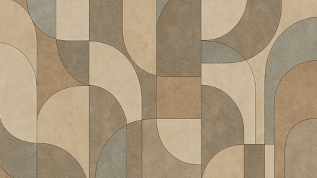 Mid Century Geometric Arches in Warm Neutral Tones wallpaper