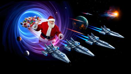 Santa's Rocket Brigade wallpaper