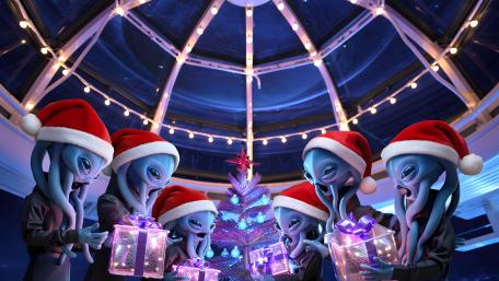 Alien Christmas Celebration wallpaper