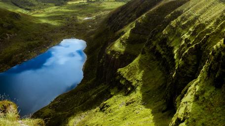 Serene Mountain Lake in the Comeragh Mountains Waterford Ireland wallpaper