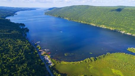 Aerial Calm Over Keuka Lake in New York Finger Lakes wallpaper