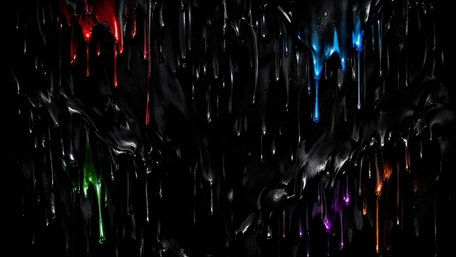 Neon Drips in Deep Darkness Abstract Liquid Wallpaper wallpaper