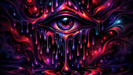 Cosmic Drip Eye in Neon Liquid Dreamscape wallpaper