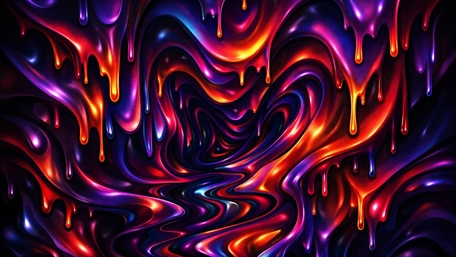 Neon Molten Drips in a Cosmic Liquid Swirl wallpaper