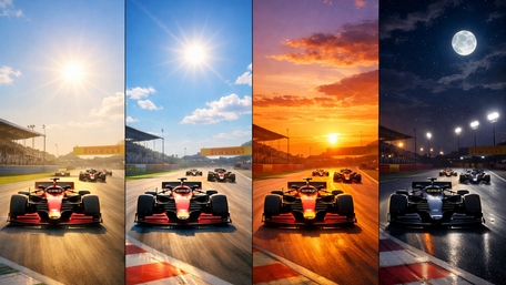 Four Times of Day Formula Racing Collage Wallpaper wallpaper
