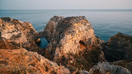 Golden Cliffs and Sea Arches at Ponta da Piedade Lagos wallpaper
