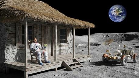 Beach House on the Moon wallpaper