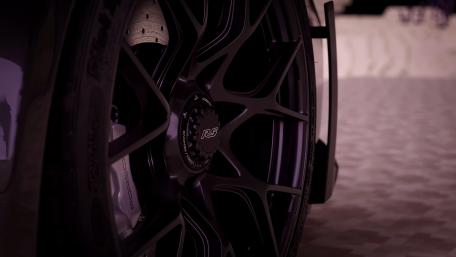 Porsche 911 GT3 RS Wheel Close Up in Dark Purple Tones wallpaper