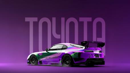 Neon Purple Toyota Supra Race Car AI Art Wallpaper wallpaper