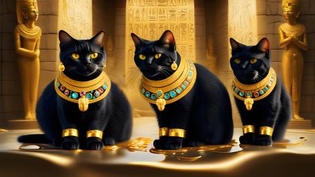 Egyptian Black Cats wallpaper